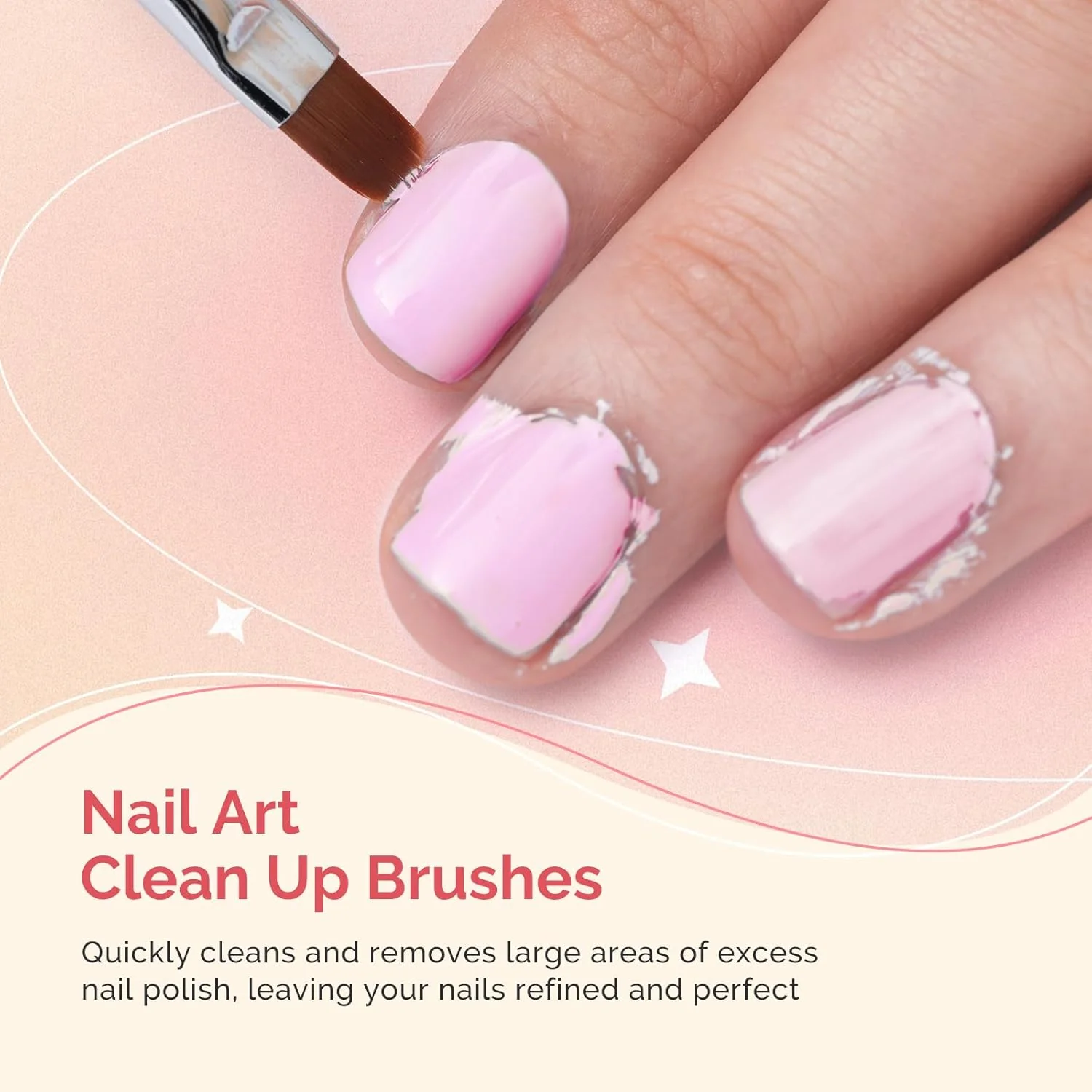 Nail Art Brushes Set 3Pcs - Orange - Image 6