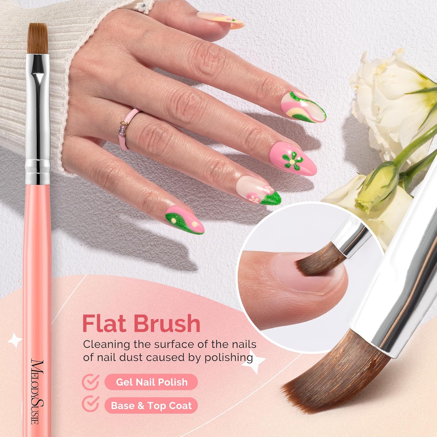 Nail Art Brushes Set 3Pcs - Orange - Image 7