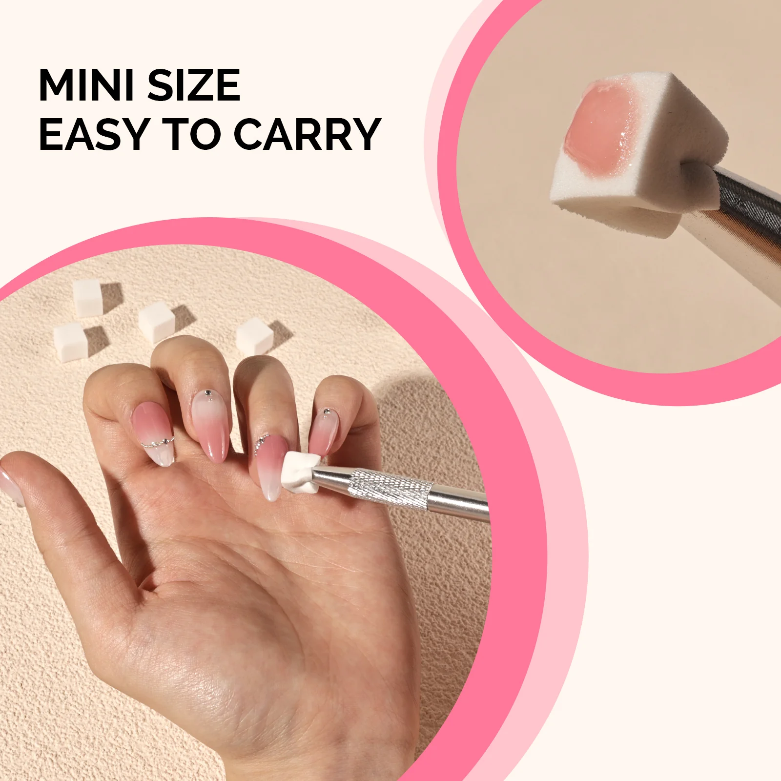 Nail Art Sponges With Grabbing Pen - White - Image 5