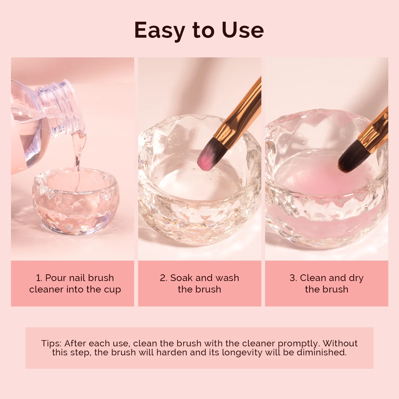 Acrylic Gel Nail Brushes Cleaning & Restoration Wax and Gel Removing Solution - Image 6
