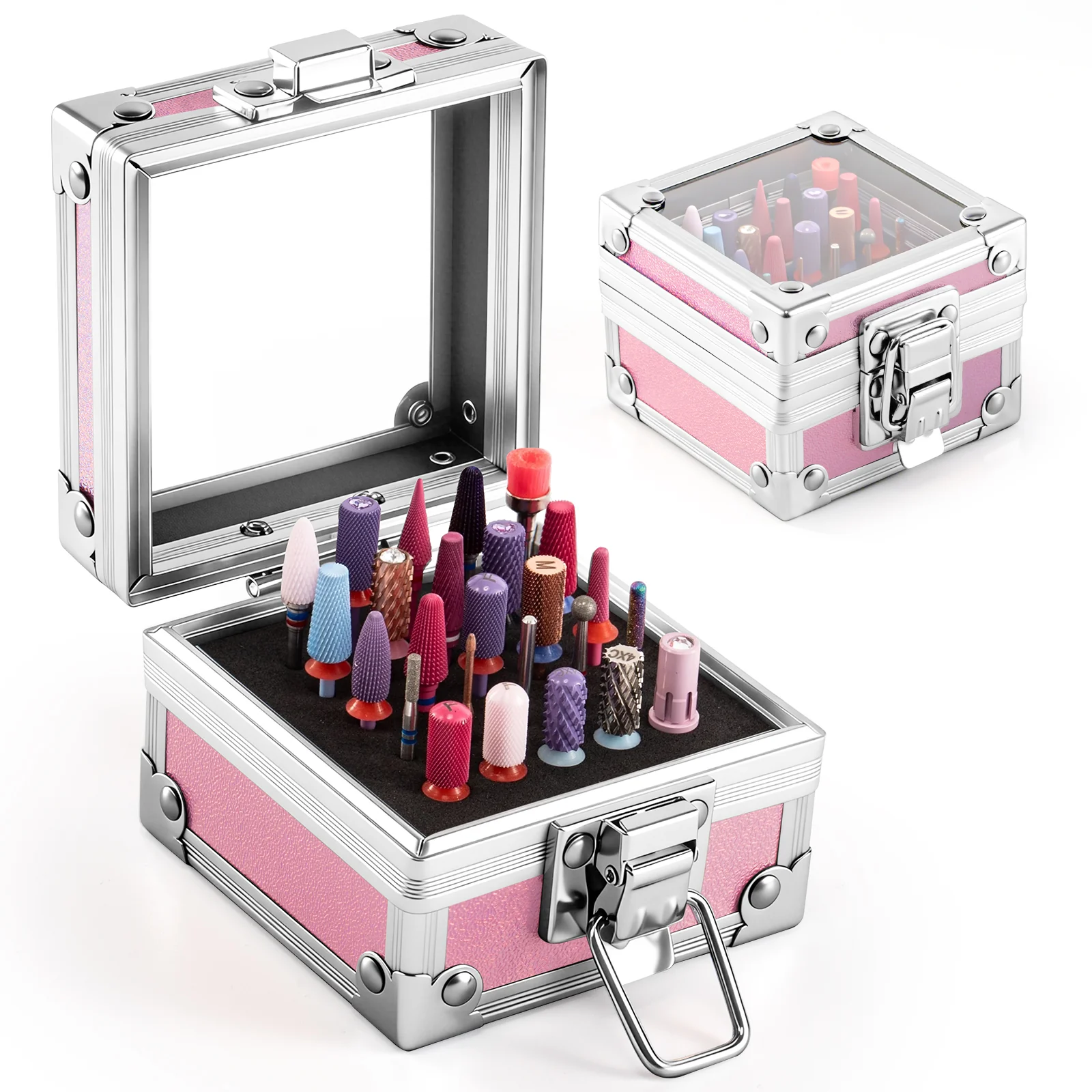 Nail Drill Bits Holder 25 Holes Case (Drill Bits Not Included)
