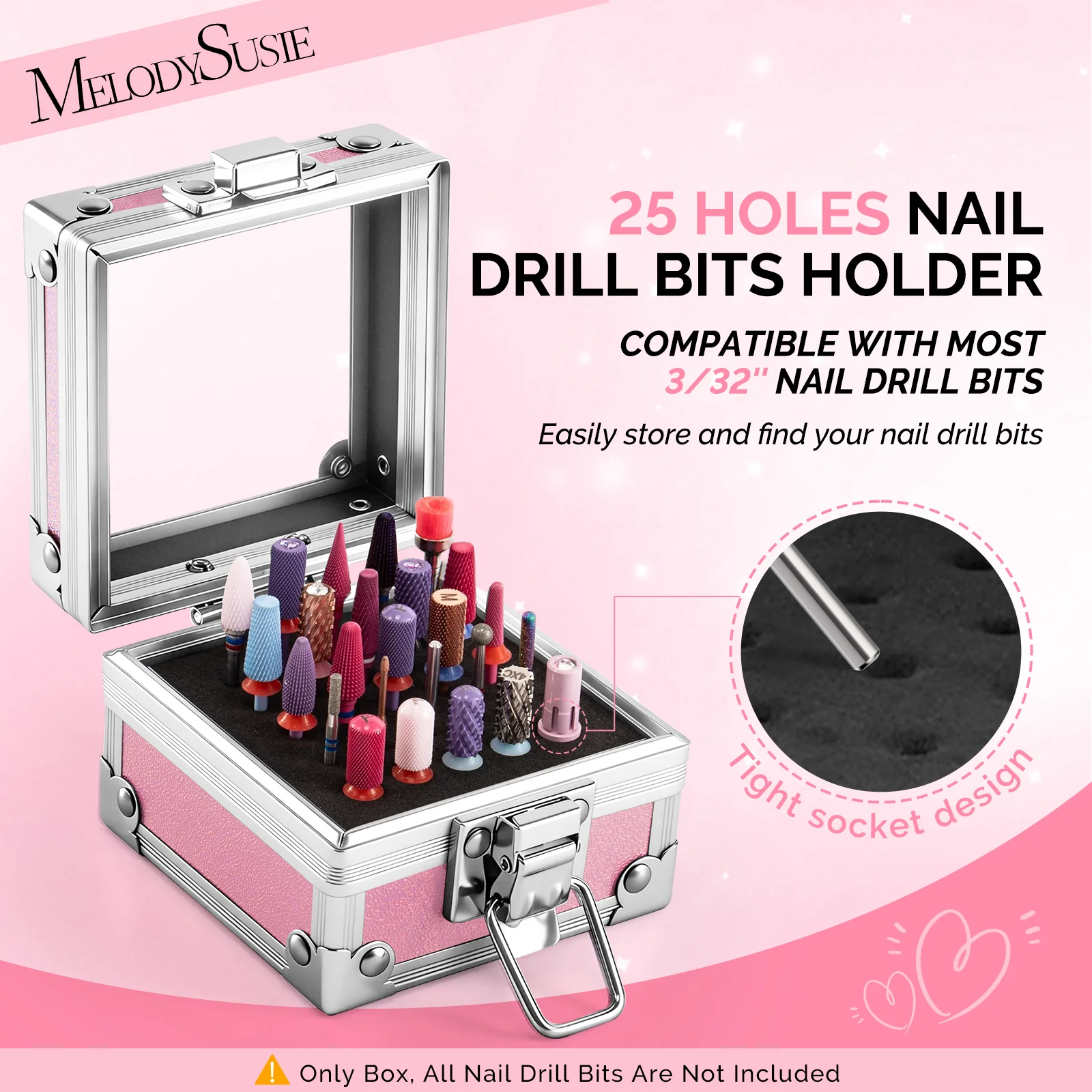 Nail Drill Bits Holder 25 Holes Case (Drill Bits Not Included) - Image 5