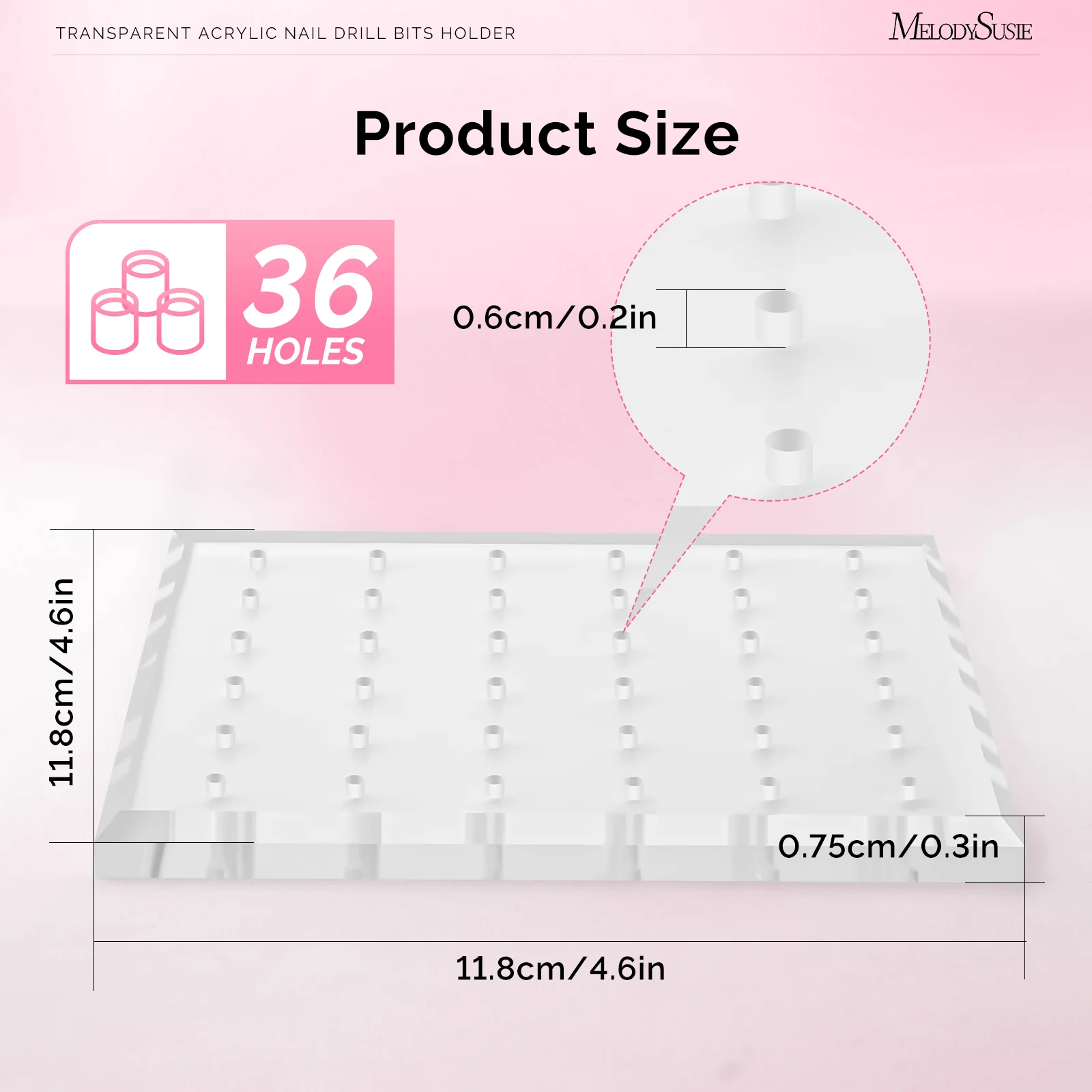 Nail Drill Bits Holder with 12 Holes - Image 3