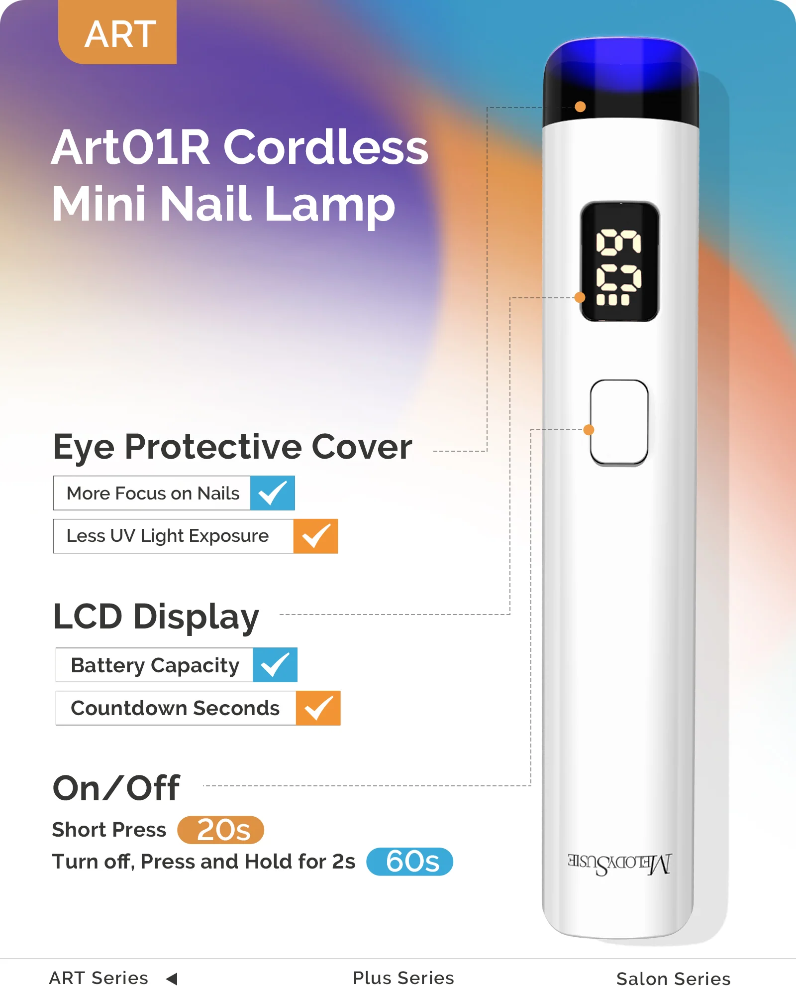 P-Art01R Rechargeable Mini LED/UV Nail Art Lamp - Image 2