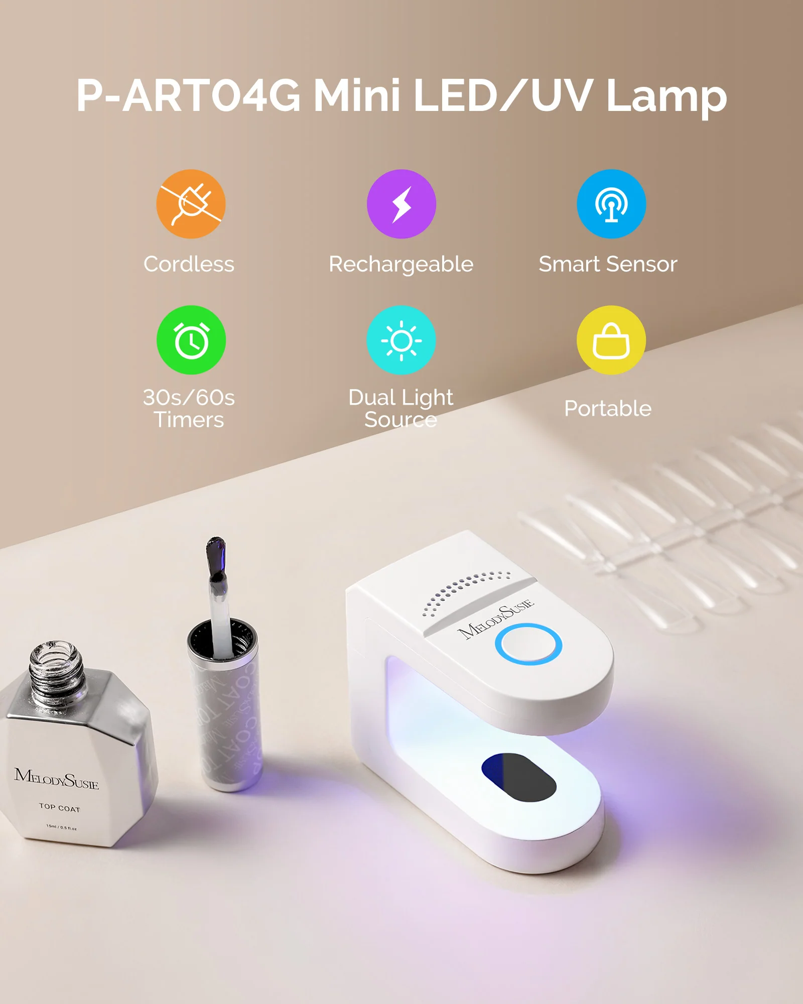 P-ART04G Rechargeable Mini LED/UV Nail Art Lamp - Image 2