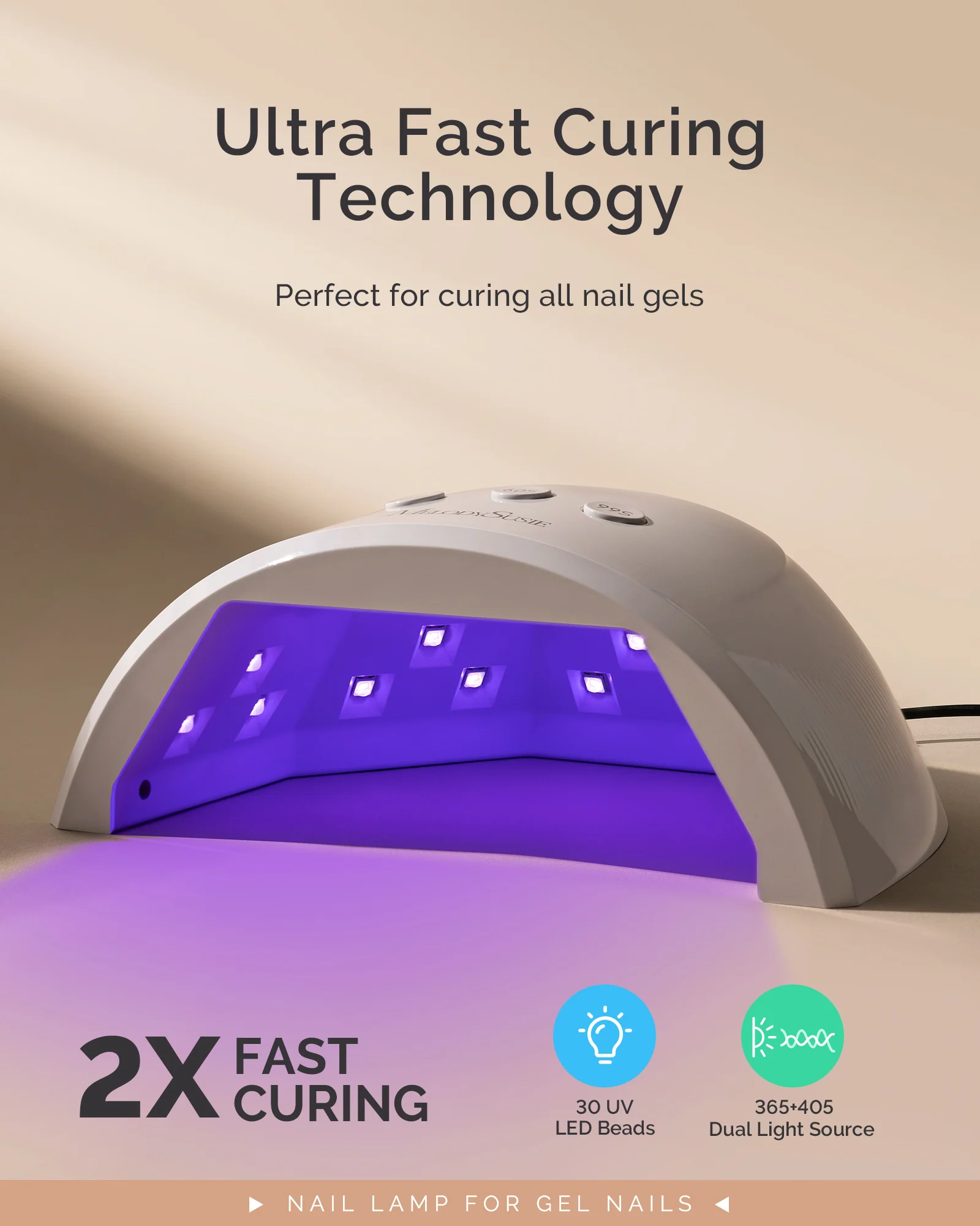 P-PLUS30F UV/LED Nail Lamp - White - Image 3