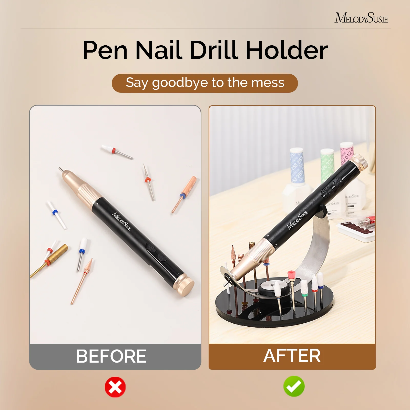 Pen Nail Drill Holder with 10 Holes Nail Drill Bits - Image 3