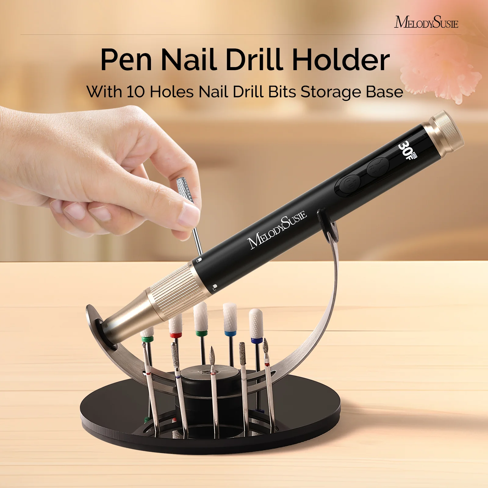Pen Nail Drill Holder with 10 Holes Nail Drill Bits - Image 4