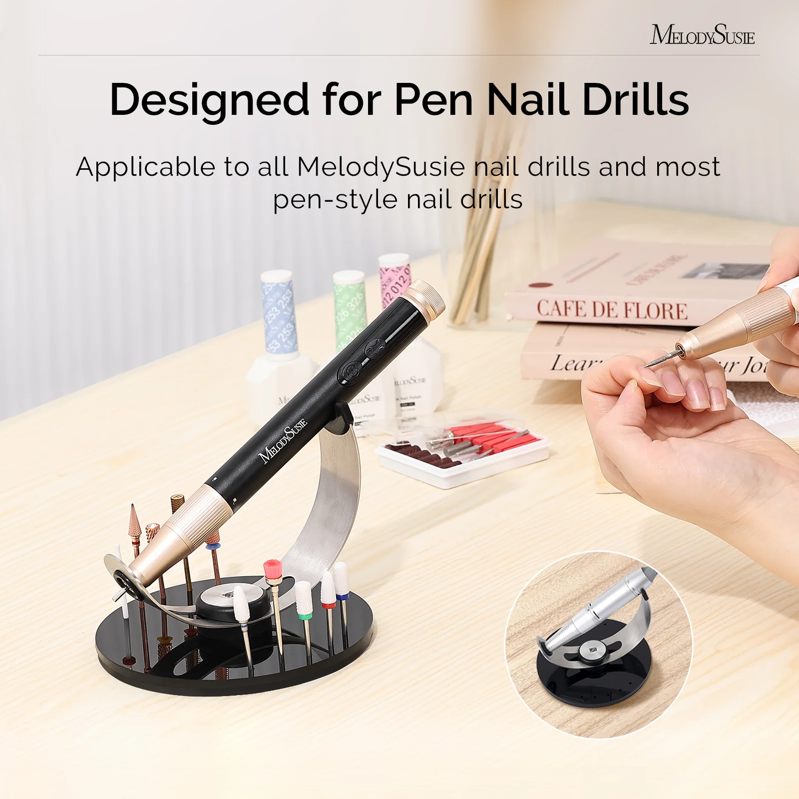 Pen Nail Drill Holder with 10 Holes Nail Drill Bits - Image 6