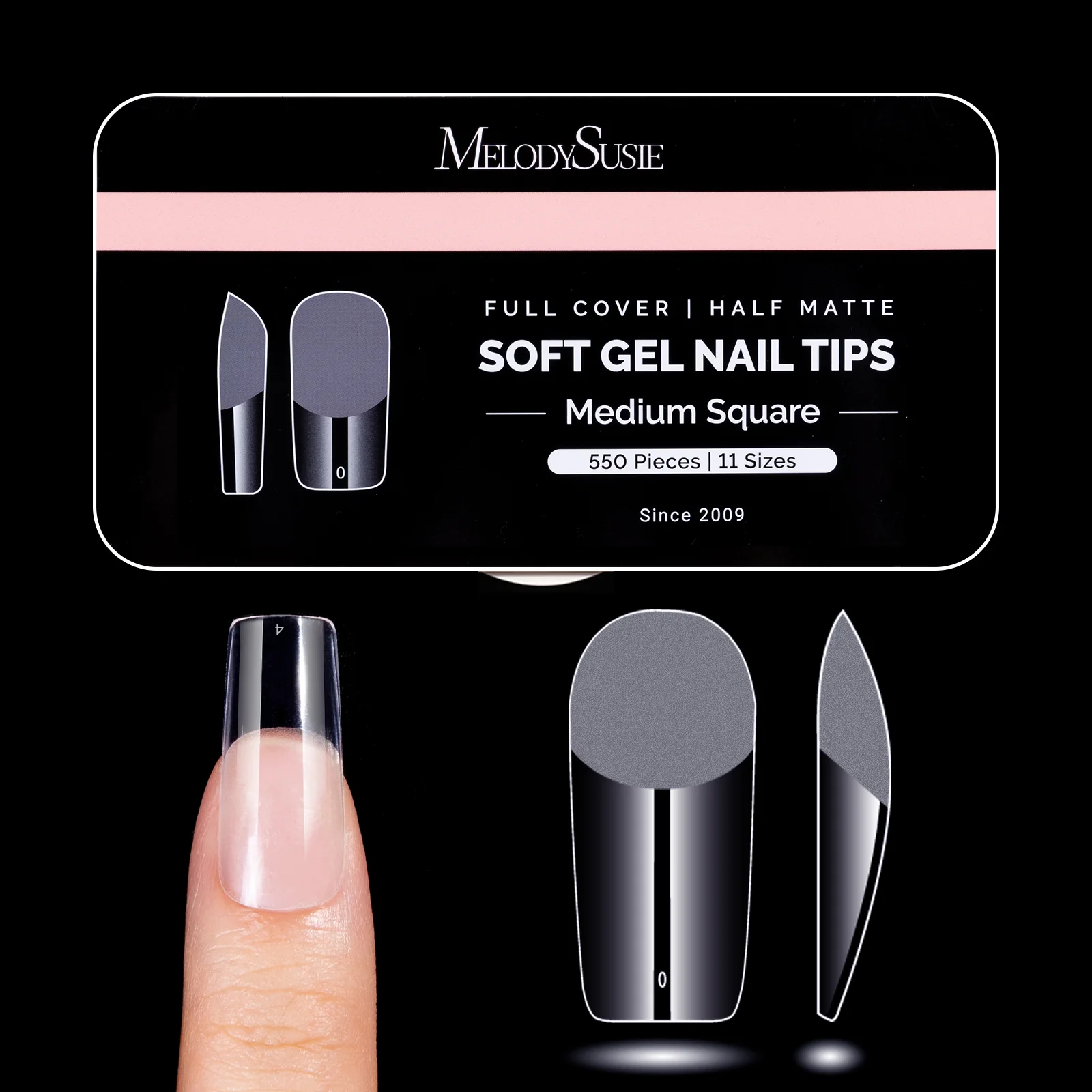 Half Matte Pre-Shaped Acrylic Nail Extension Tips - Image 9