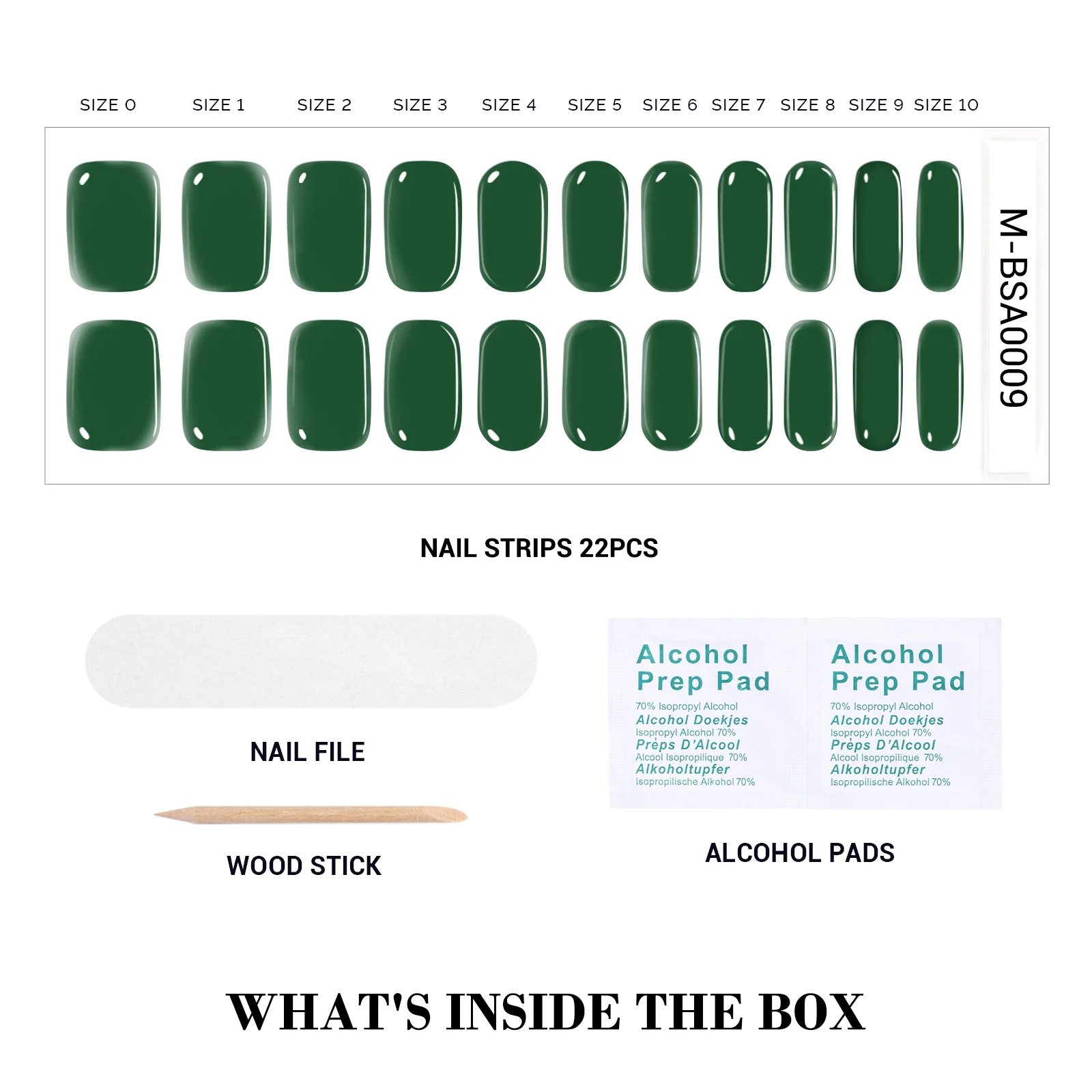 Qcoat Fully Cured Gel Nail Strips - Green (US ONLY) - Image 3