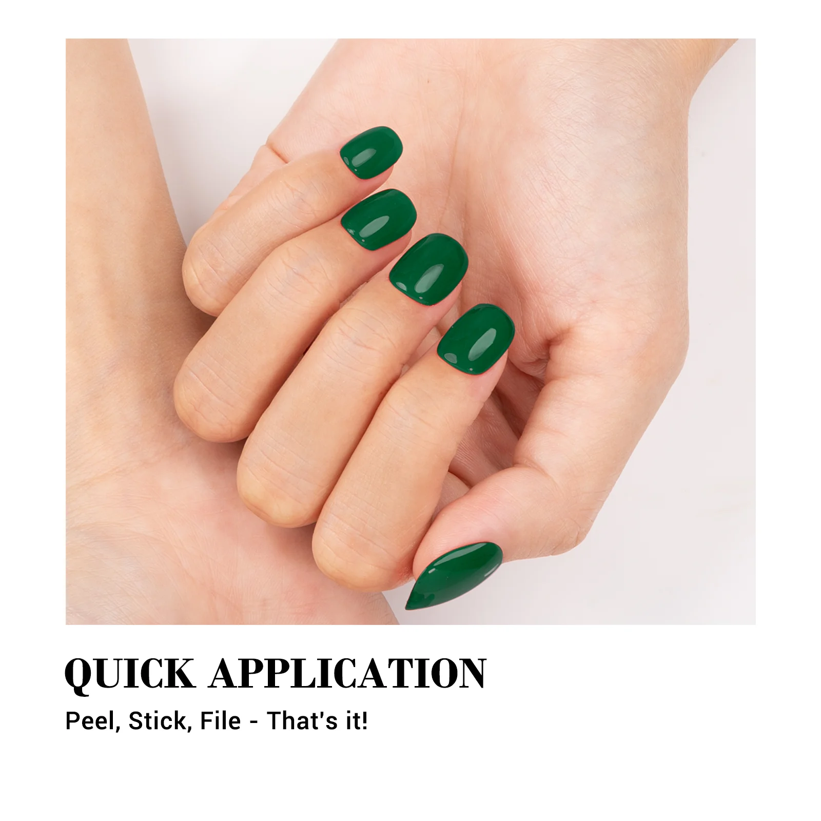 Qcoat Fully Cured Gel Nail Strips - Green (US ONLY) - Image 4