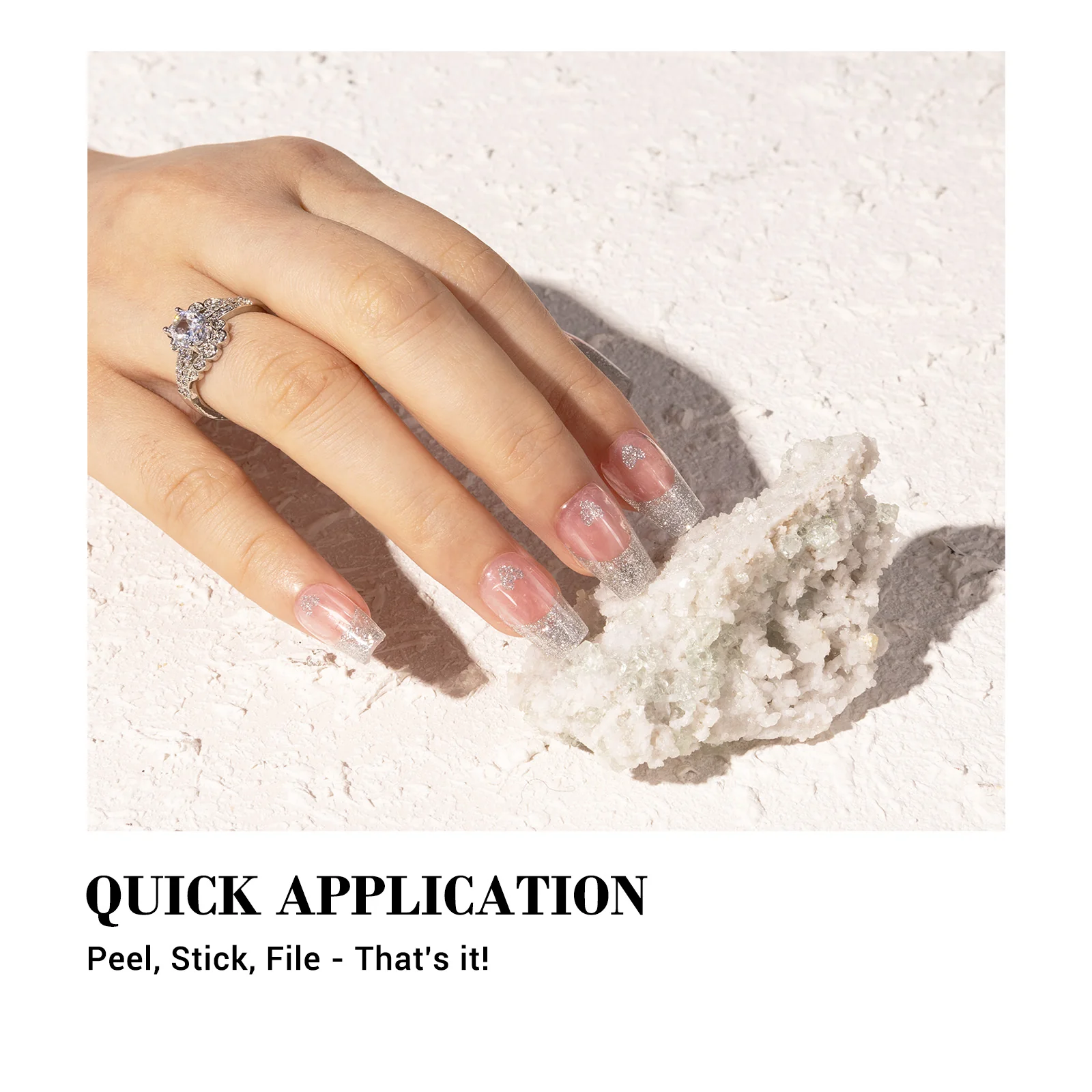 Qcoat Fully Cured Gel Nail Strips - Sliver French Tips(US ONLY) - Image 3