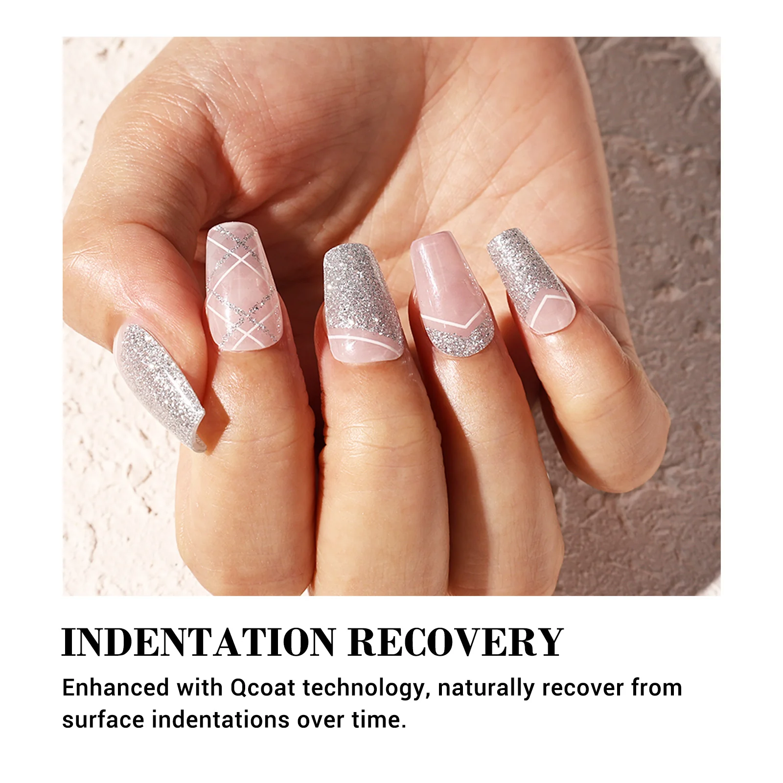 Qcoat Fully Cured Gel Nail Strips - Space French(US ONLY) - Image 3