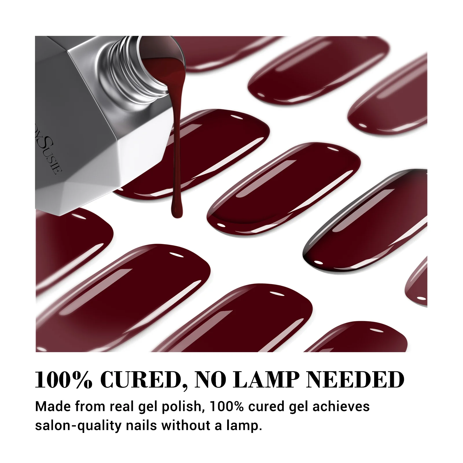 Qcoat Fully Cured Gel Nail Strips - Wine Red(US ONLY) - Image 2