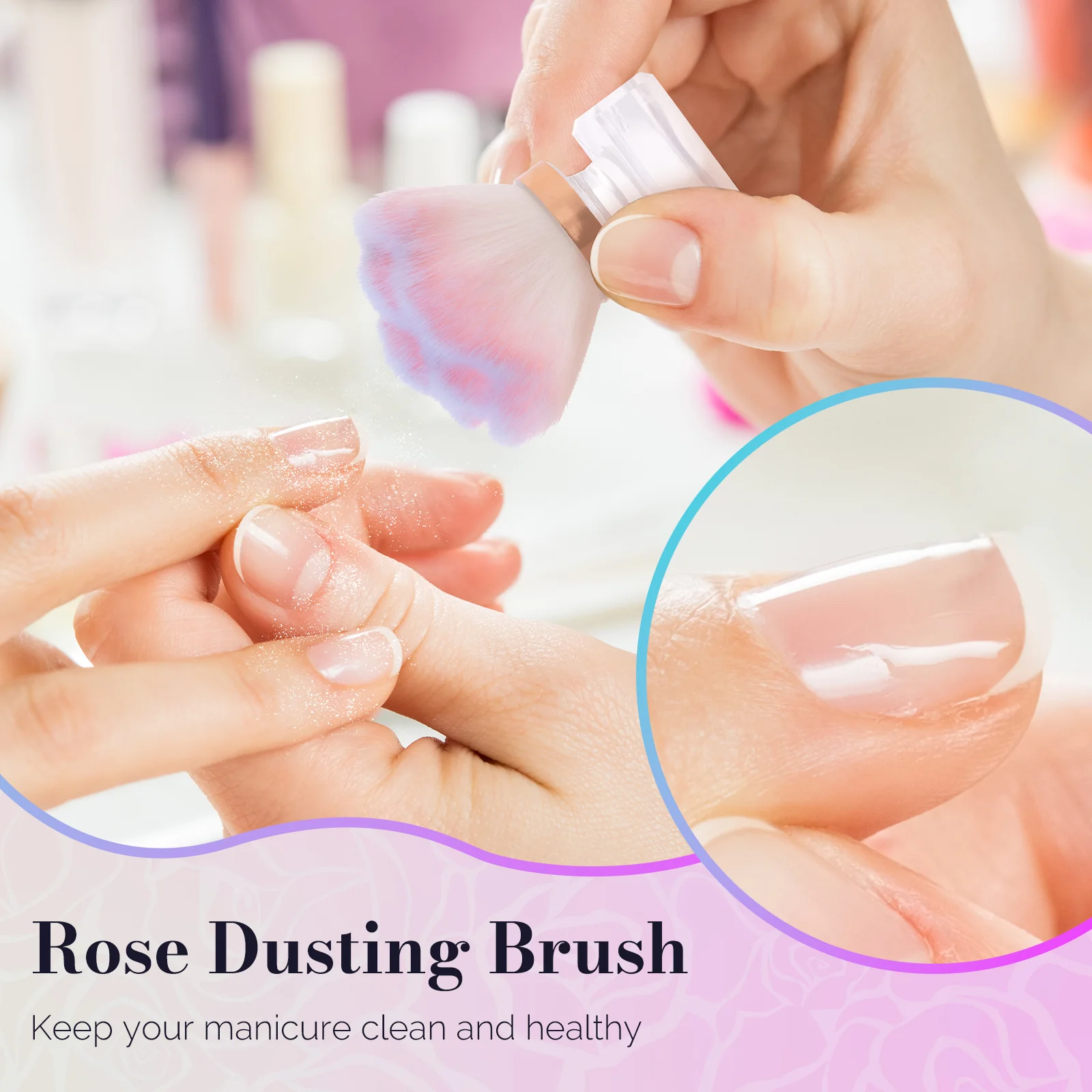 Rose Shaped Nail Dust Remover Brush - Small Size - Image 6