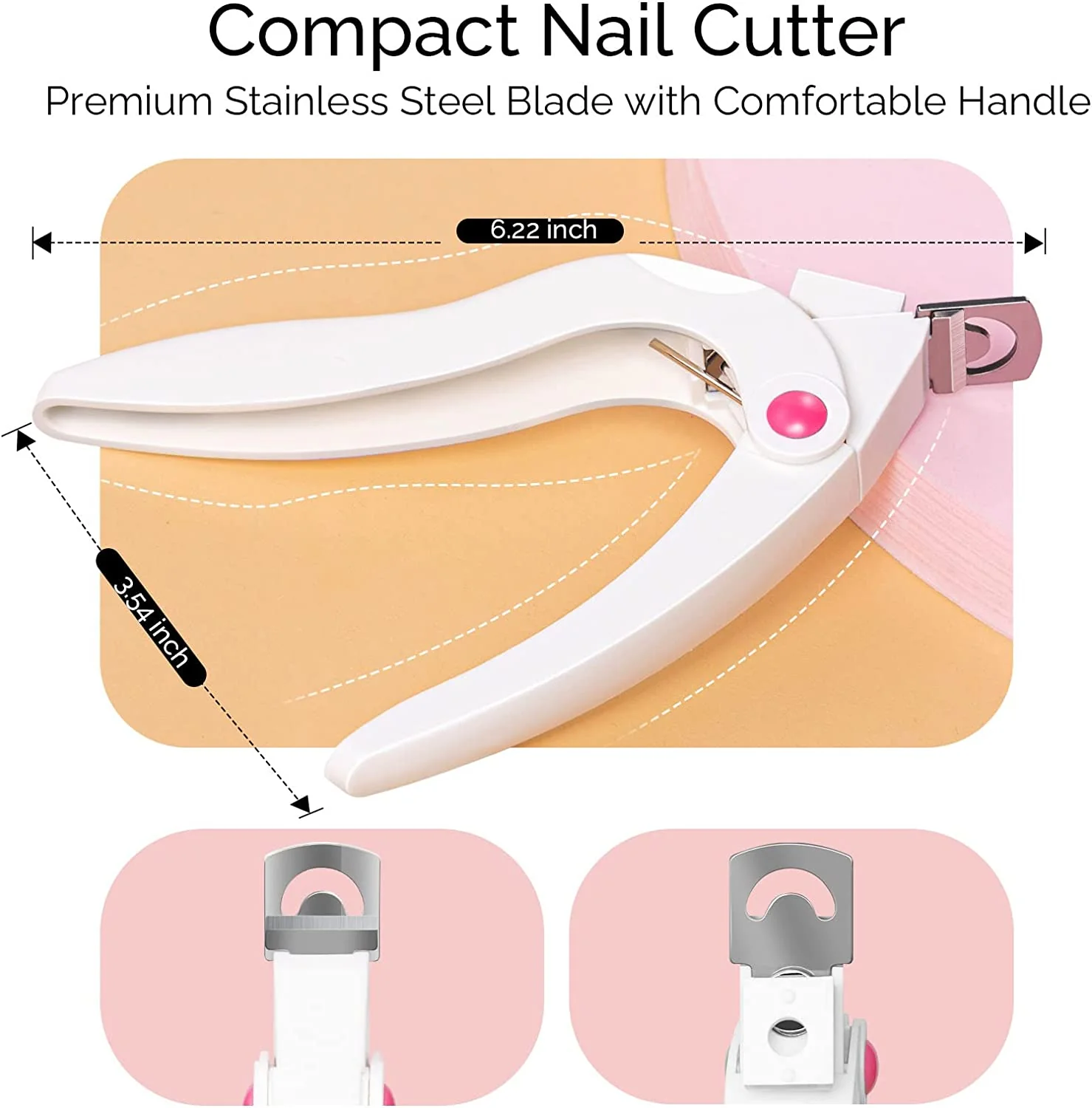 Rotary Adjustable Stainless Steel Acrylic Nail Clippers - Image 4