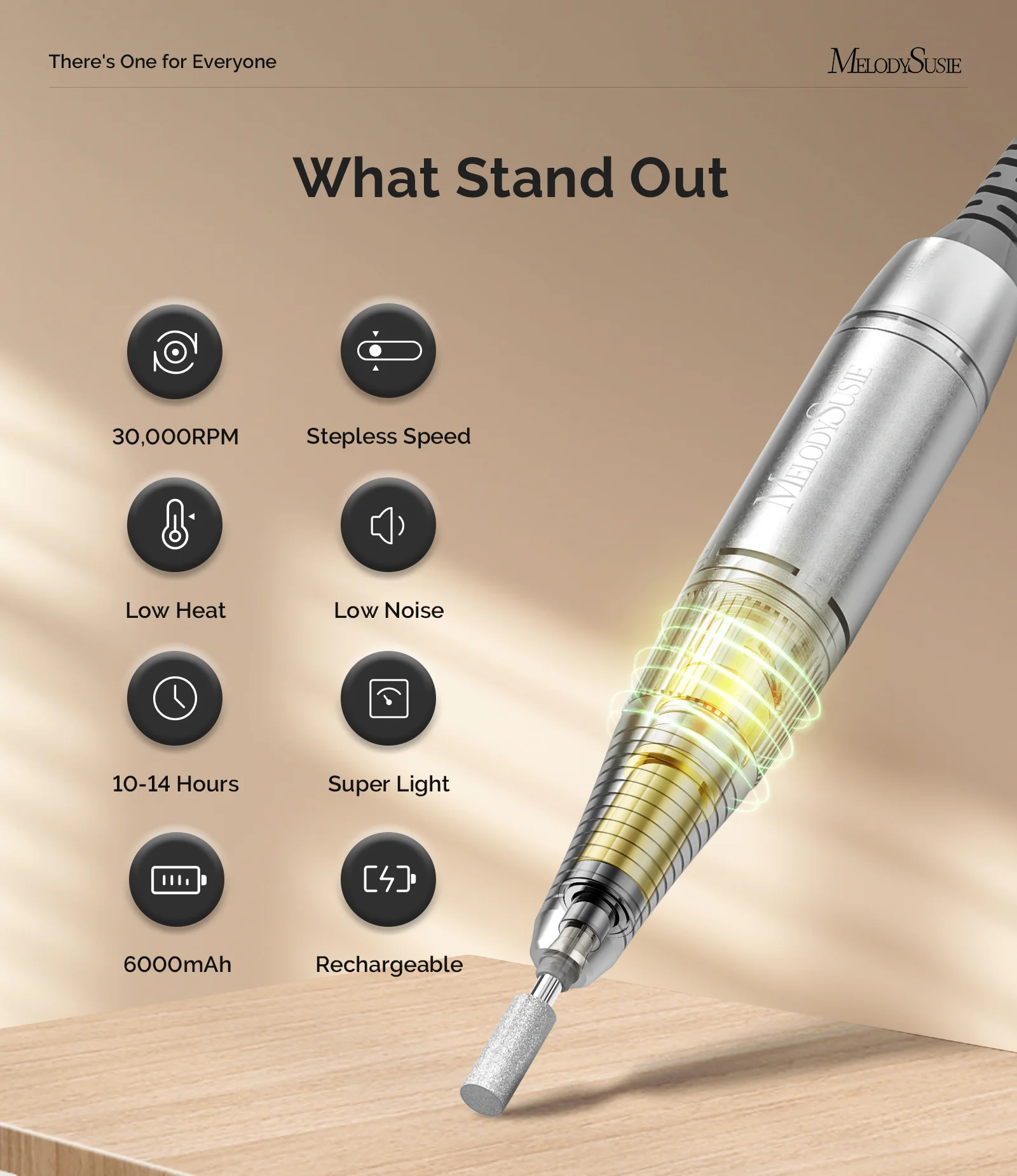 Selene(SC320D) Rechargeable Nail Drill 30,000 RPM - Image 3
