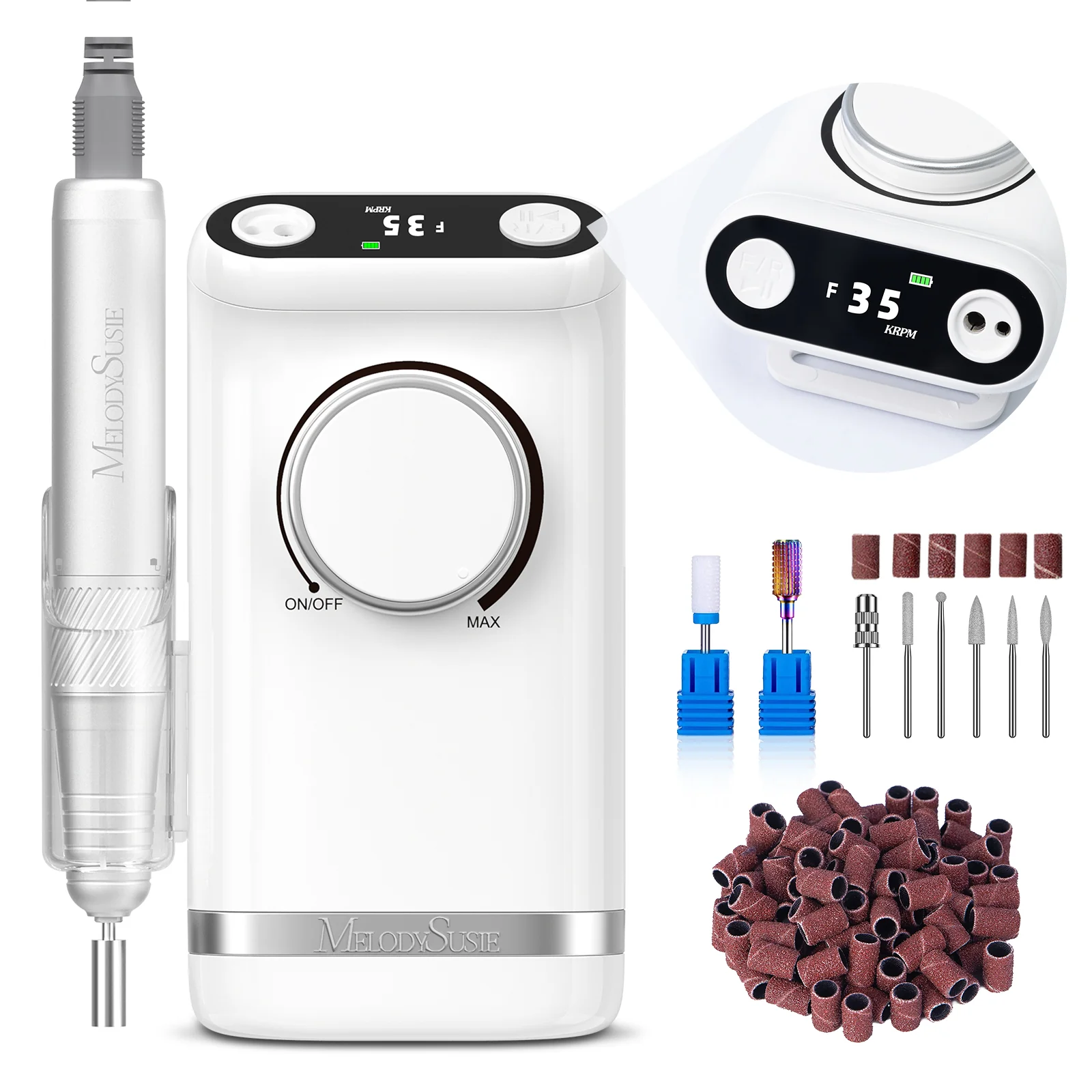 SM320G Clip-On Advanced Rechargeable 2-in-1 Nail Drill with Tilted Display Design 35,000RPM - Image 17