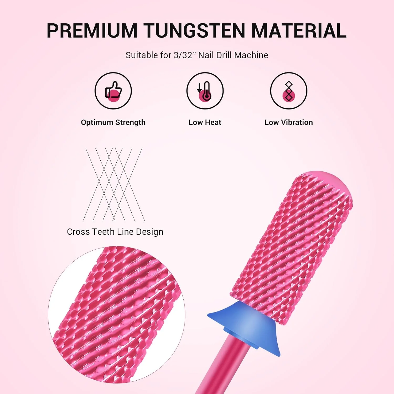Small Barrel Smooth Top Tungsten Carbide Nail Drill Bits - Medium - Image 3