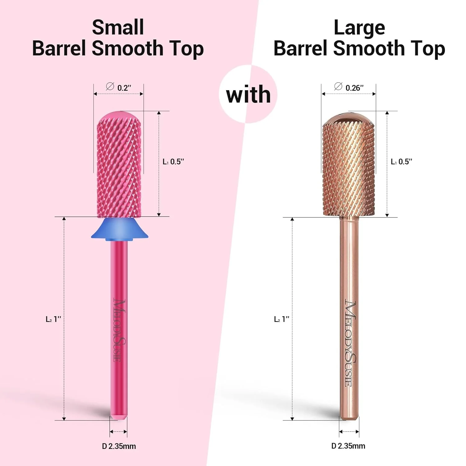 Small Barrel Smooth Top Tungsten Carbide Nail Drill Bits - Medium - Image 4