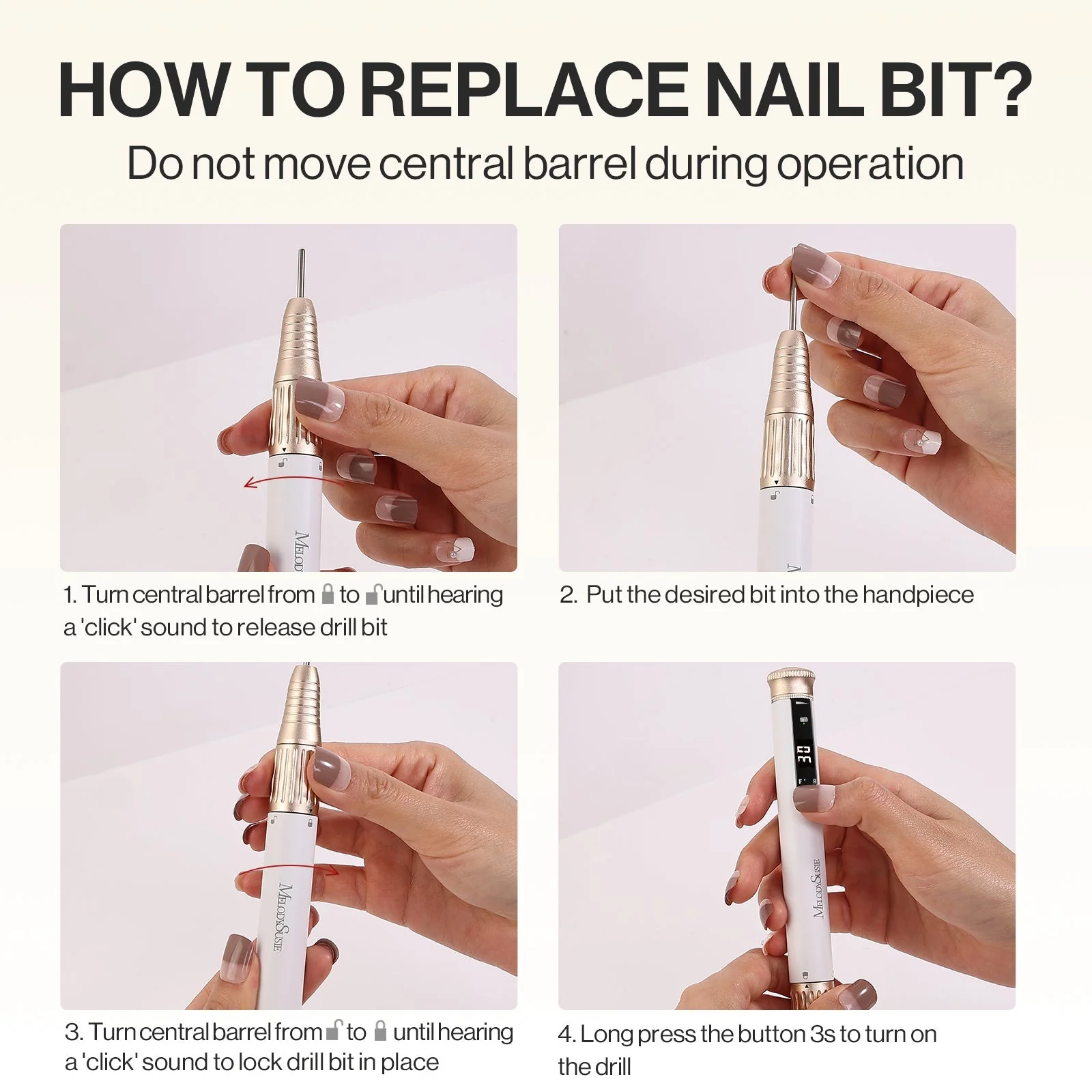 SP1(SM220E) Pen-Shaped Rechargeable Nail Drill 30,000RPM - Image 7
