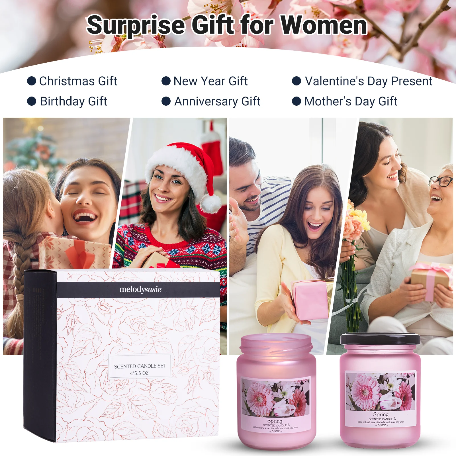 Spring Scented Candle Gift Set (4 Jars) - Image 6