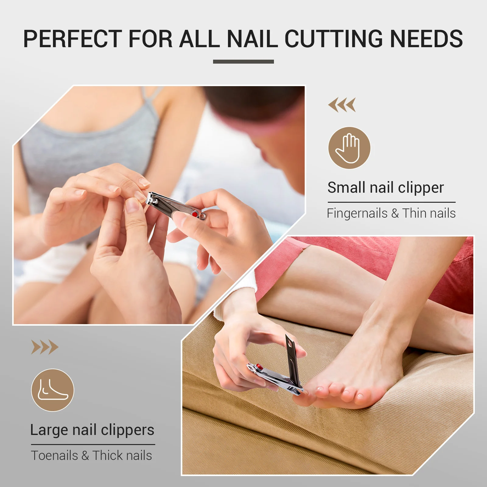 Stainless Steel Nail Clippers 3 in 1 Kit - Black - Image 7