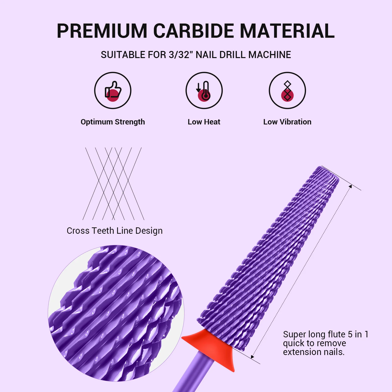 Super Long 5 in 1 Tungsten Carbide Nail Drill Bit - Image 11