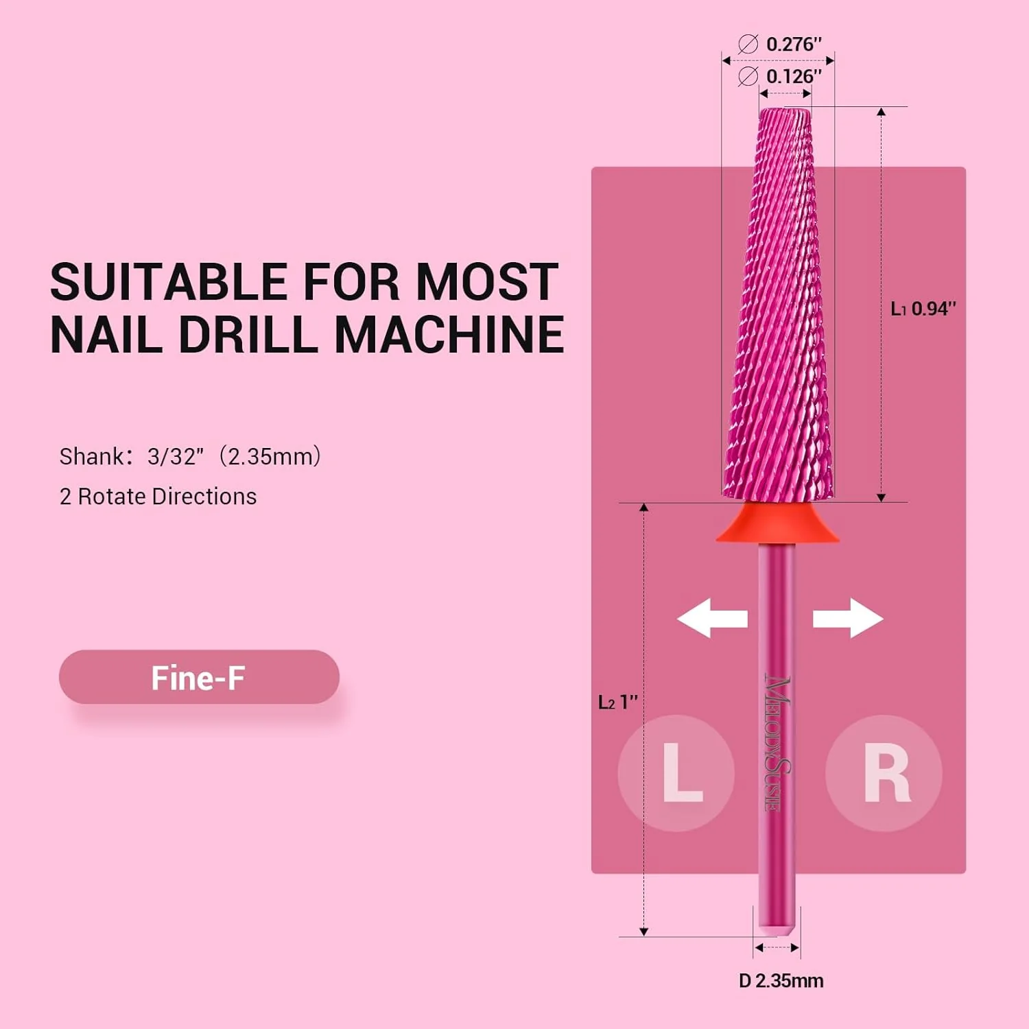 Super Long 5 in 1 Tungsten Carbide Nail Drill Bit - Image 2