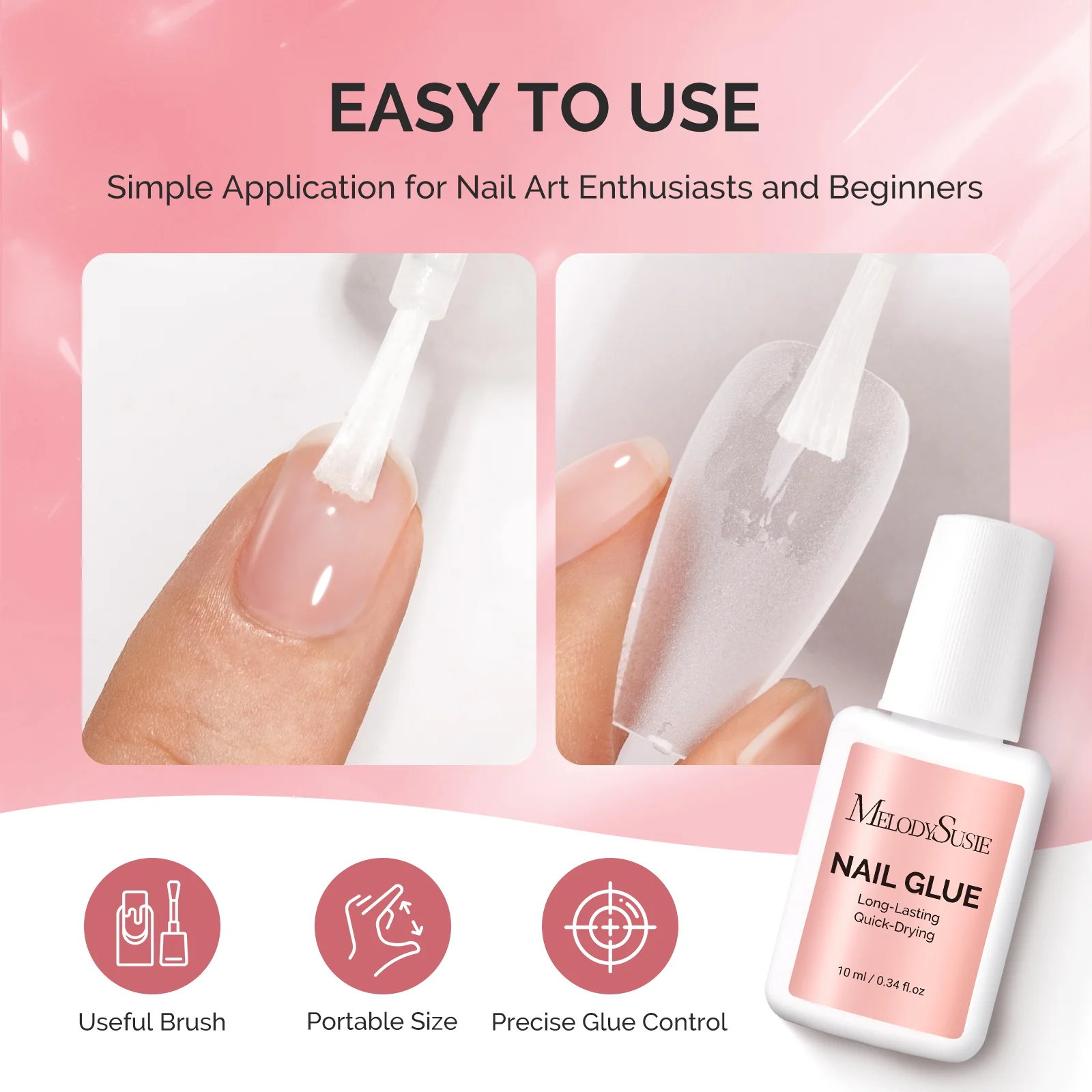 Super Strong Fast-drying Brush-On Nail Glue - Image 3