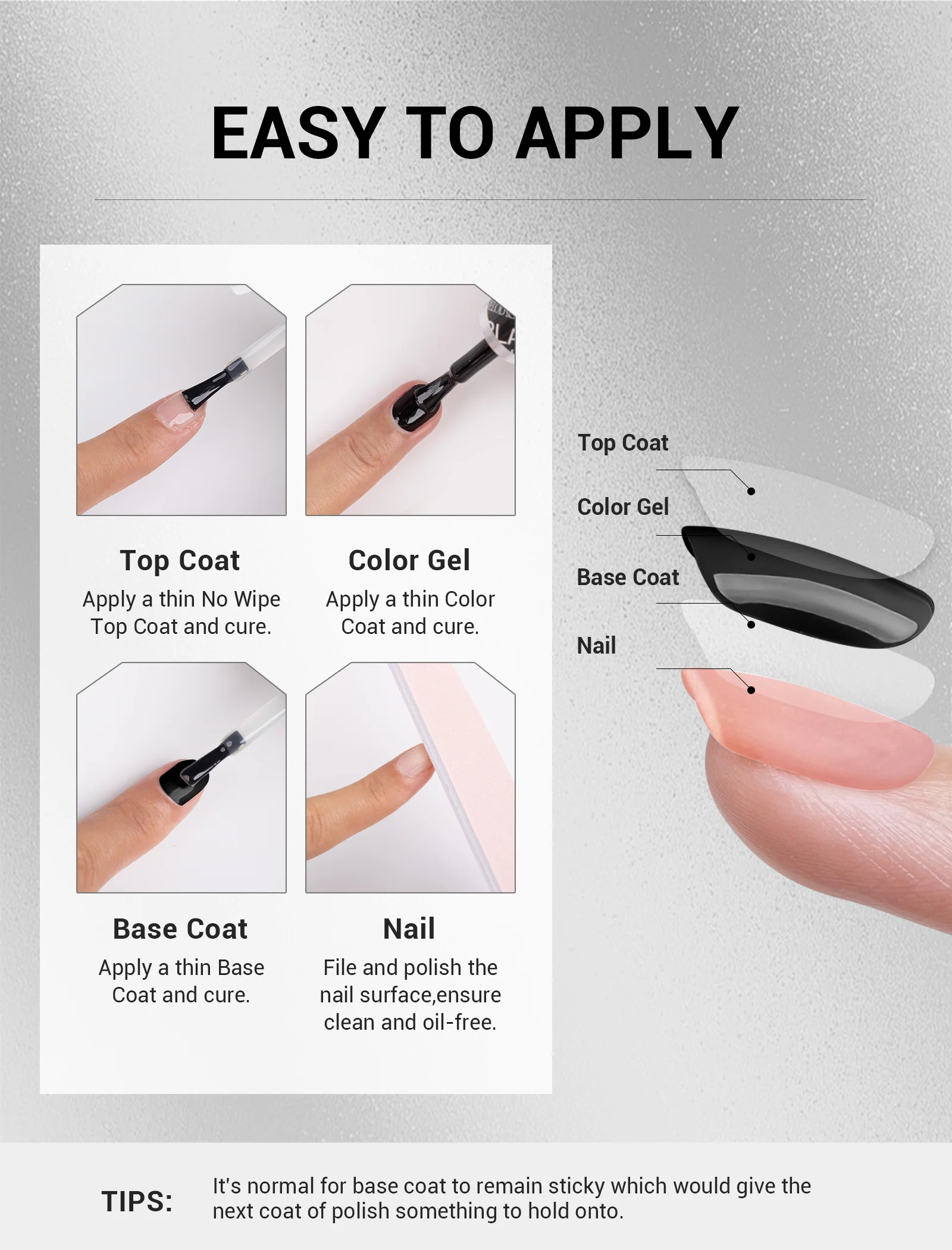 Top & Base Coat - Gel Nail Polish(15ml) - Image 7