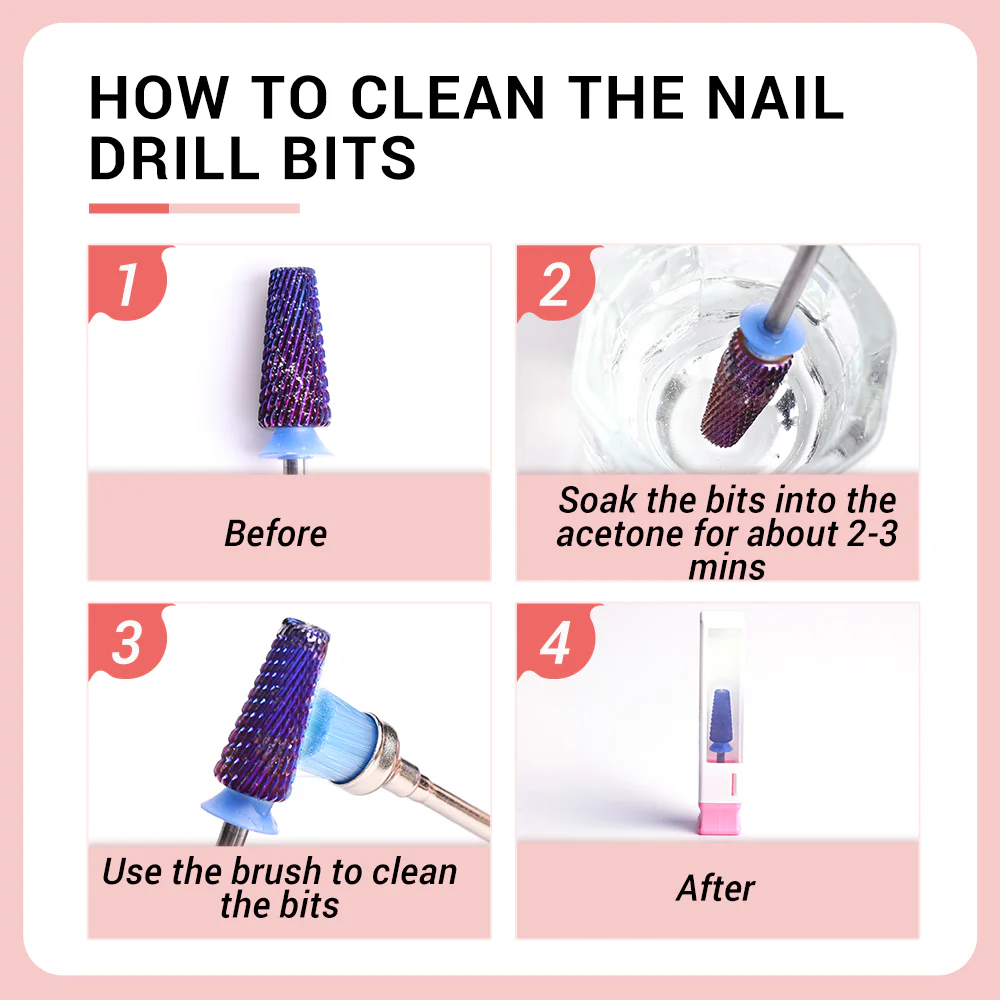 Tungsten Carbide Safety Under Nail Cleaner Nail Drill Bit Silver - Image 10