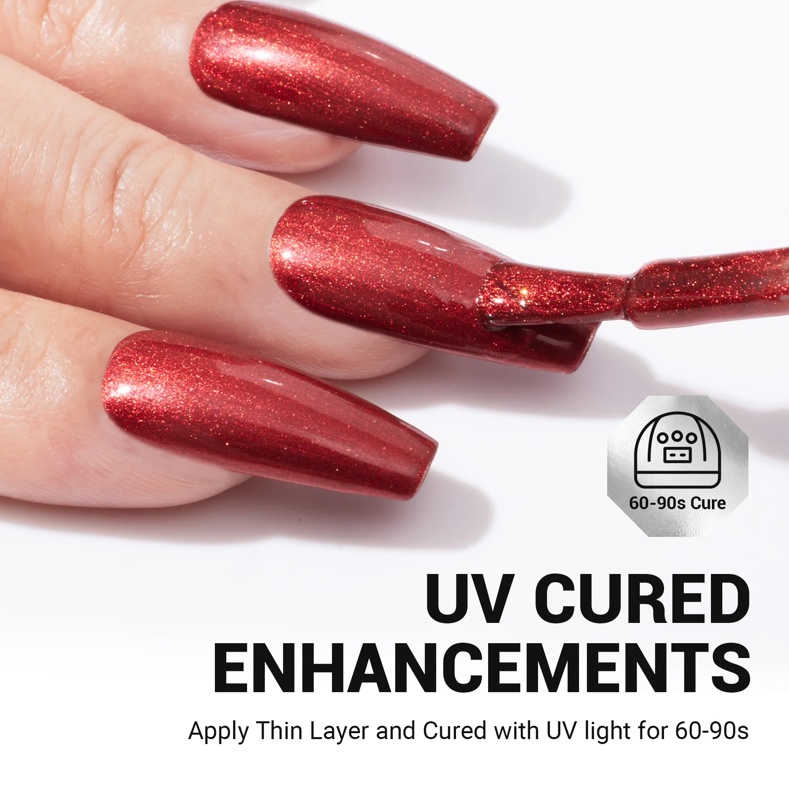 Z030 Red Glitter - TPO-Free Thick Gel Nail Polish(15ml) - Image 3