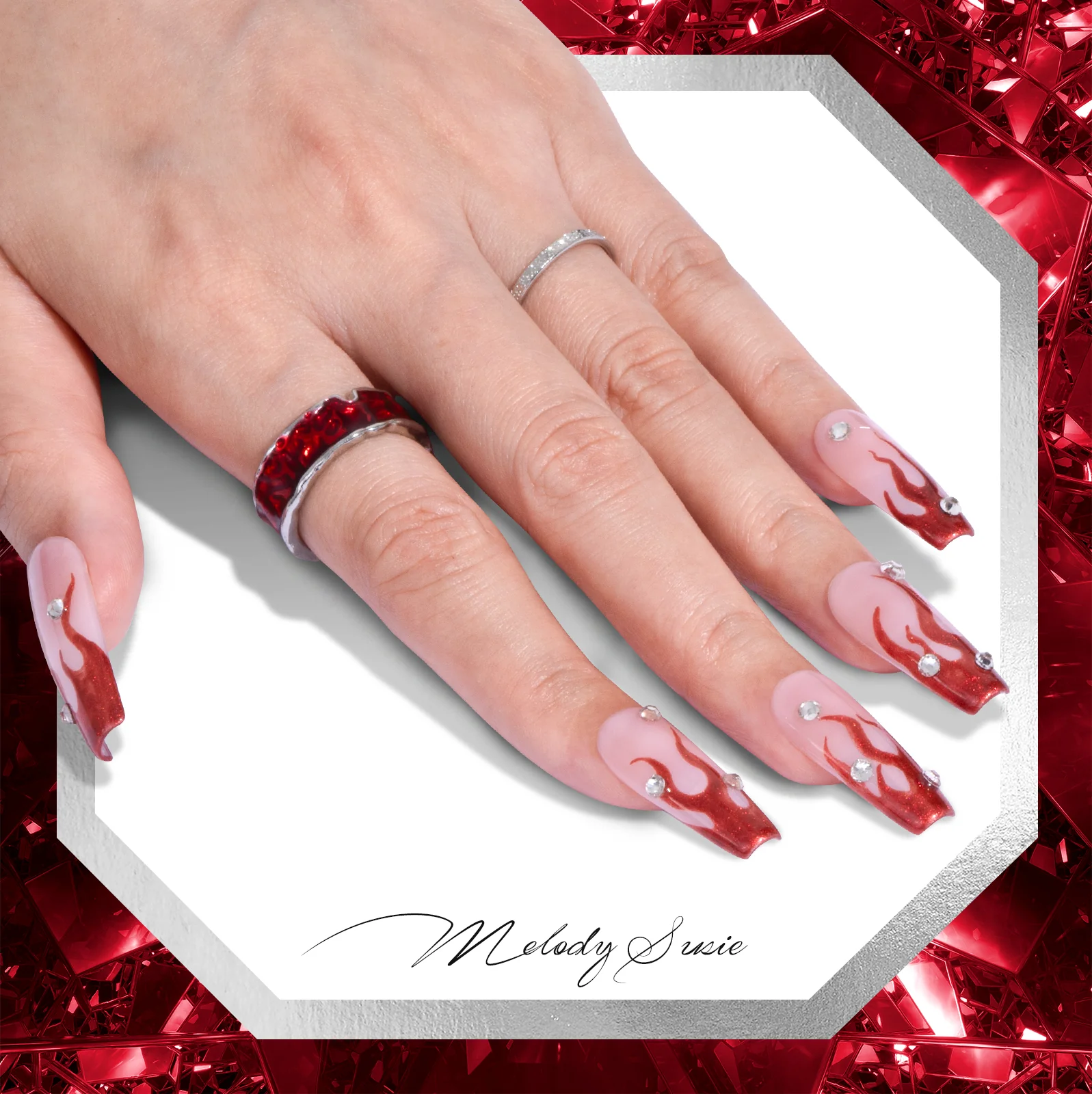 Z030 Red Glitter - TPO-Free Thick Gel Nail Polish(15ml) - Image 4