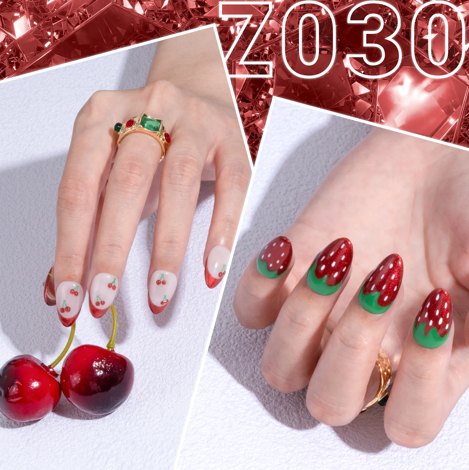 Z030 Red Glitter - TPO-Free Thick Gel Nail Polish(15ml) - Image 5